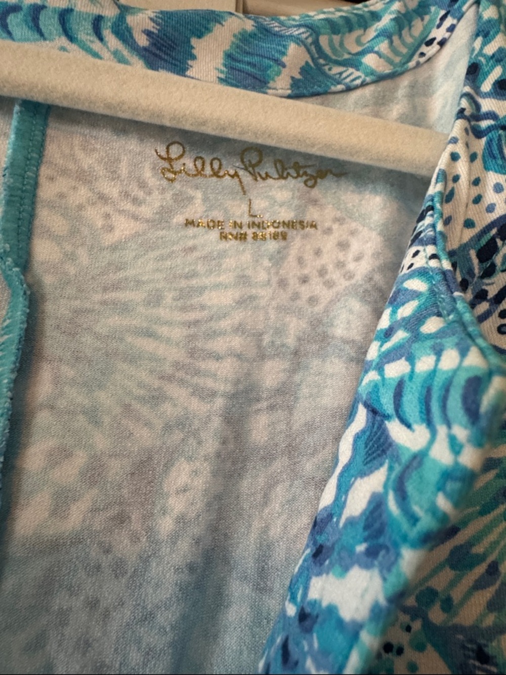 Lilly Pulitzer Blue & Turquoise Printed V-Neck Maxi Dress - Picture 2 of 8